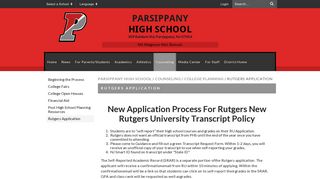 Rutgers Application - Parsippany High School