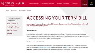 Accessing Your Term Bill | Rutgers MyRun