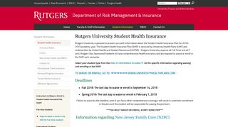 Rutgers University Student Health Insurance | Department of Risk ...