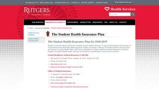Current Insurance Plan at Rutgers Newark Health Services ...