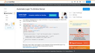 Automate Login To Zimbra Server - Stack Overflow