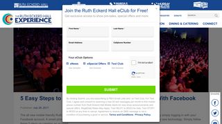 5 Easy Steps to Create A Ruth Eckerd Hall Account With Facebook ...
