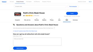 How can i get my w2 online,from ruth chris steak house? | Indeed.com