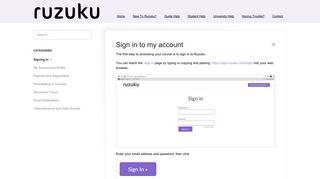 Sign in to my account - Ruzuku Knowledge Archive