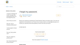 I forgot my password. – Ruzzle