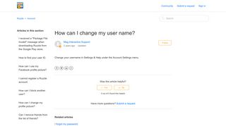 How can I change my user name? – Ruzzle