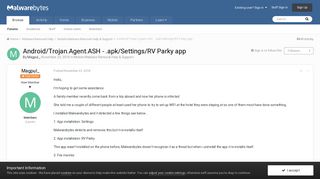 Android/Trojan.Agent.ASH - .apk/Settings/RV Parky app - Mobile ...