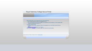 Royal Veterinary College Secure Portal - Logon Page