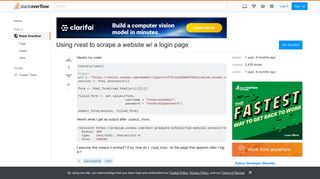 Using rvest to scrape a website w/ a login page - Stack Overflow