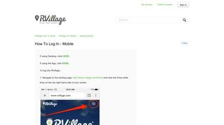 How To Log In - Mobile – RVillage How To Guide