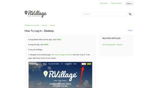 How To Log In - Desktop – RVillage How To Guide