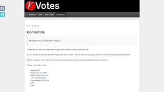 Contact Us | rVotes Campaign and Election System