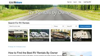 RV Rentals by Owner - RVshare.com