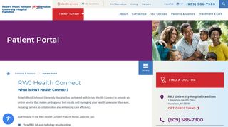 Patient Portal | Robert Wood Johnson University Hospital Hamilton