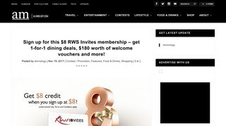 Sign up for this $8 RWS Invites membership - get 1-for-1 dining deals ...