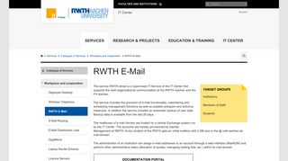 RWTH E-Mail - RWTH AACHEN UNIVERSITY IT Center - English