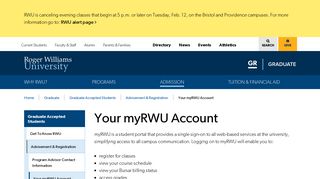 Your myRWU Account | Roger Williams University