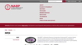 MPJE | National Association of Boards of Pharmacy | NABP