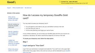 How do I access my temporary GoodRx Gold card? – Support