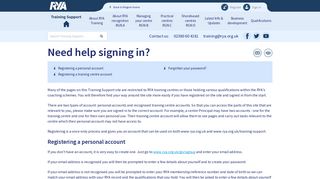 Need help signing in? | Training Support Site | RYA - Royal Yachting ...