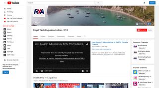 Royal Yachting Association - RYA - YouTube