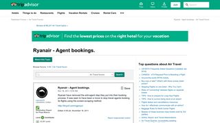 Ryanair - Agent bookings. - Air Travel Forum - TripAdvisor