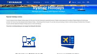 Holiday bookings - Ryanair