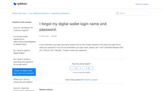 I forgot my digital wallet login name and password. – Rybbon Help ...
