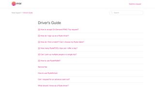 Driver's Guide – Ryde Support