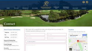 Contact the Ryde-Parramatta Golf Club