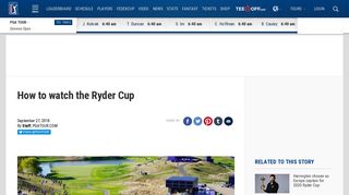 How to watch the Ryder Cup - PGA Tour