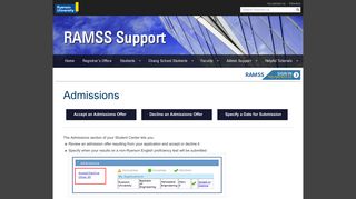 Admissions - RAMSS Support - Ryerson University