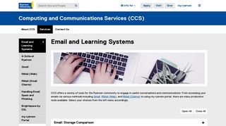 Email and Learning Systems - Computing and ... - Ryerson University