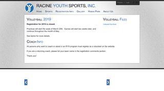 Volleyball - Racine Youth Sports