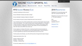 Running Club - Racine Youth Sports
