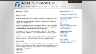 Baseball - Racine Youth Sports