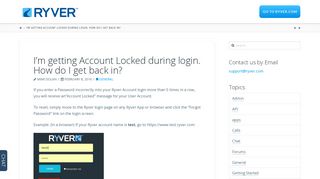 I'm getting Account Locked during login. How do I get back in? - Ryver ...