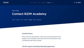 Contact RZIM Academy | RZIM