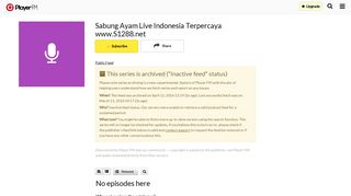 Sabung Ayam Live Indonesia Terpercaya Www.S1288.net podcast