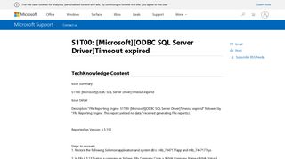 S1T00: [Microsoft][ODBC SQL Server Driver]Timeout expired