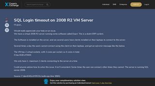 [SOLUTION] SQL Login timeout on 2008 R2 VM Server