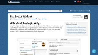 Pro Login Widget | s2Member®
