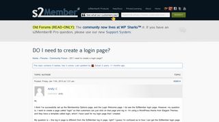s2Member® | Topic: DO I need to create a login page?