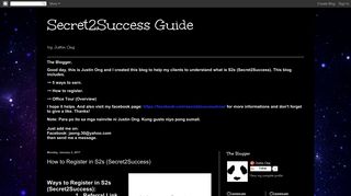 Secret2Success Guide: How to Register in S2s (Secret2Success)
