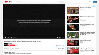 League of Legends S6 World Championship Login screen - YouTube