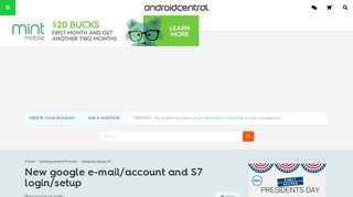 New google e-mail/account and S7 login/setup - Android Forums at ...