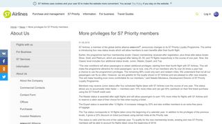 More privileges for S7 Priority members - S7 Airlines