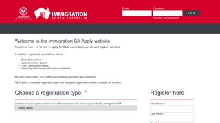 Immigration SA Apply website