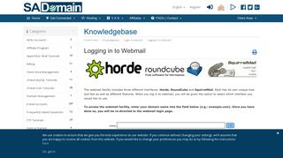 Logging in to Webmail - Knowledgebase - SA Domain Internet Services