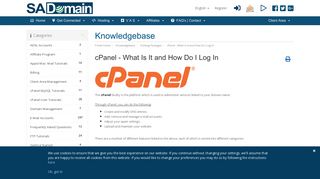 cPanel - What Is It and How Do I Log In - Knowledgebase - SA Domain ...